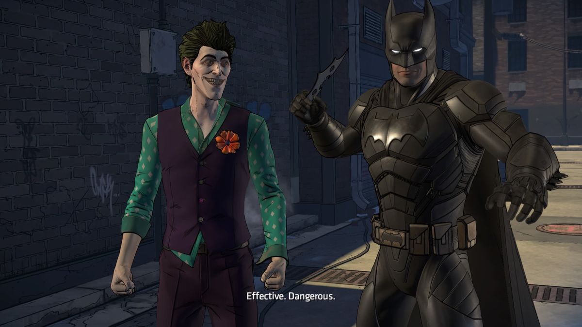 Batman: The Telltale Series - The Enemy Within: Episode Three - Fractured Mask (PlayStation 4) screenshot: Teaching John how to use batmerangs