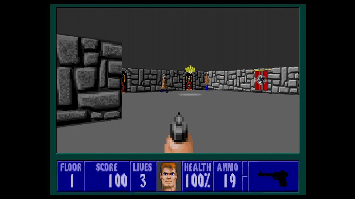 Wolfenstein 3D (Xbox 360) screenshot: Unlike older console ports, the enemies keep their angle-view sprites.