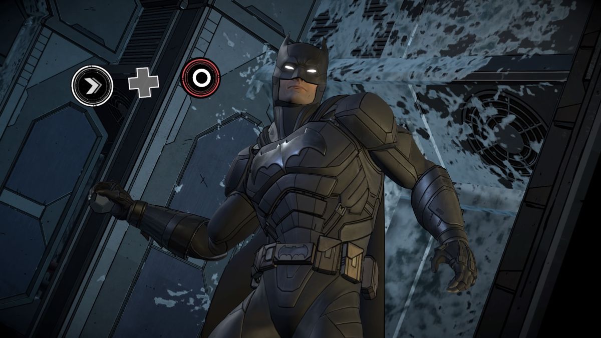 Batman: The Telltale Series - The Enemy Within: Episode Four - What Ails You (PlayStation 4) screenshot: Throwing a gas grenade to mask your approach