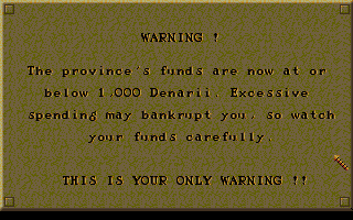 Caesar (DOS) screenshot: Time to increase taxes