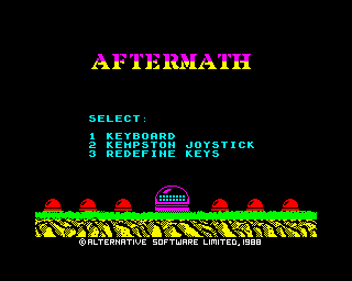 Aftermath (ZX Spectrum) screenshot: Title screen