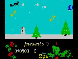Santa's Xmas Caper (ZX Spectrum) screenshot: Deadly candies