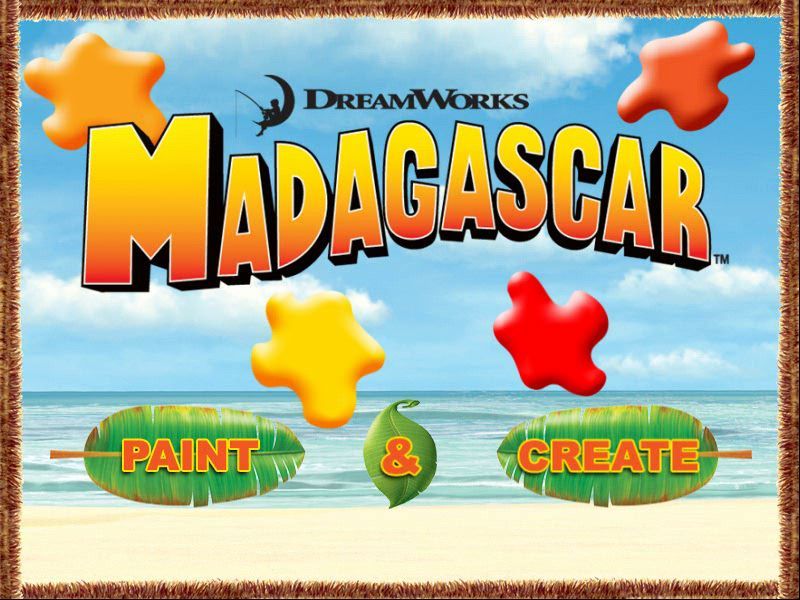 Dreamworks Madagascar: Paint & Create (Windows) screenshot: The Title Screen