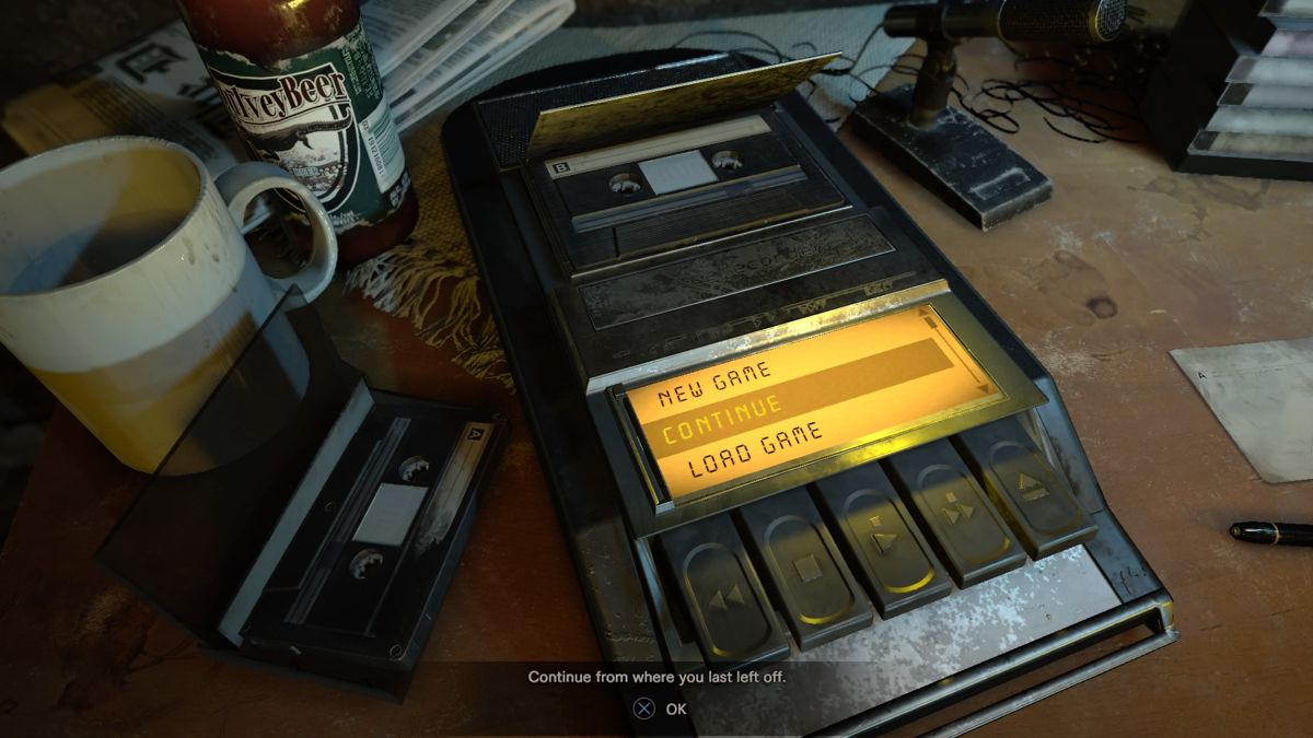 Resident Evil 7: Biohazard (PlayStation 4) screenshot: Main menu