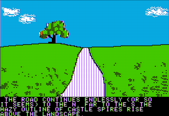 The Quest (Apple II) screenshot: A Dirt Road