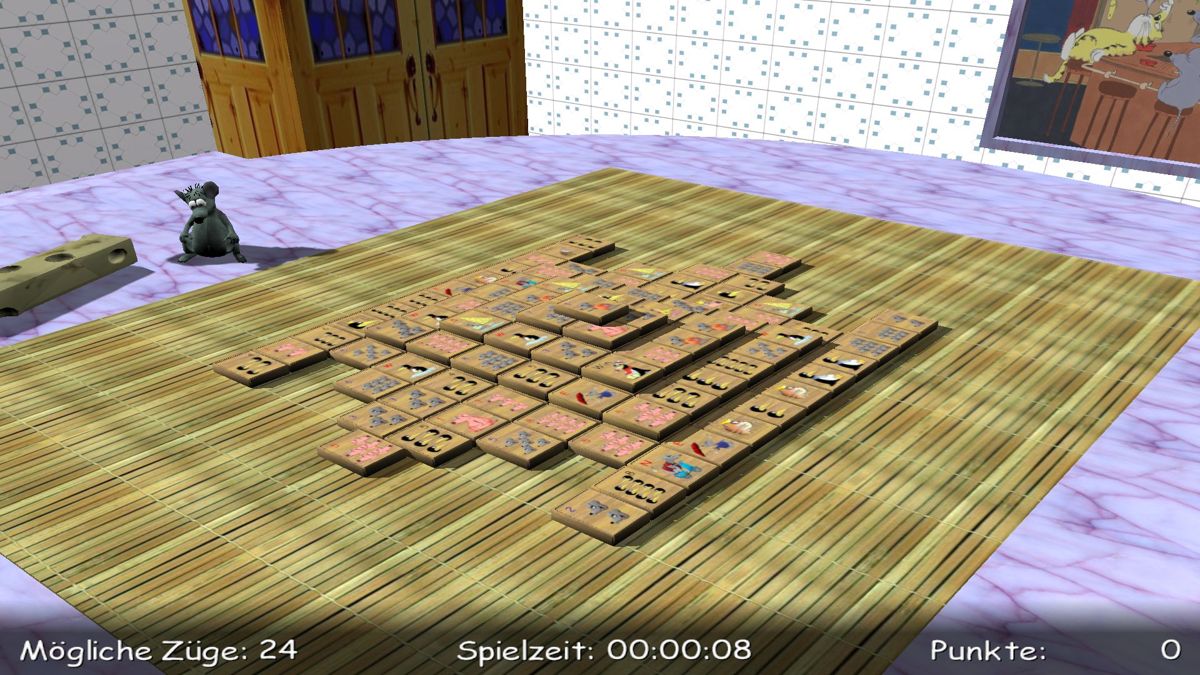 Uli Stein: 3D Mahjongg (Windows) screenshot: 3D view