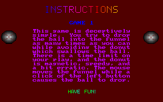 Icy Metal (DOS) screenshot: Game 1 - instructions