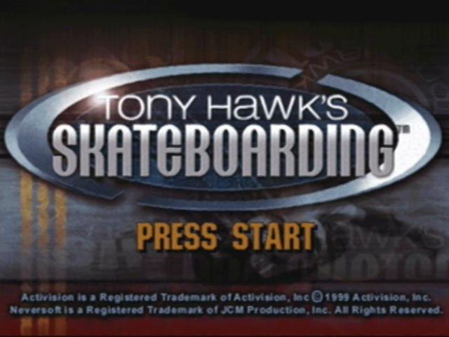 Tony Hawk's Pro Skater (PlayStation) screenshot: European title screen