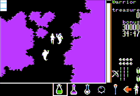 Gemstone Warrior (Apple II) screenshot: Fighting Ghosts