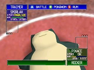 Pokémon Stadium (Nintendo 64) screenshot: Snorlax, wake up!