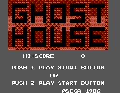 Ghost House (SEGA Master System) screenshot: Title Screen