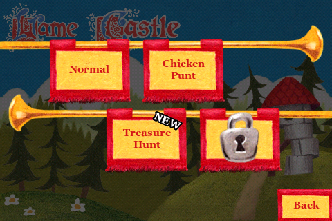 Lame Castle (iPhone) screenshot: Game mode menu