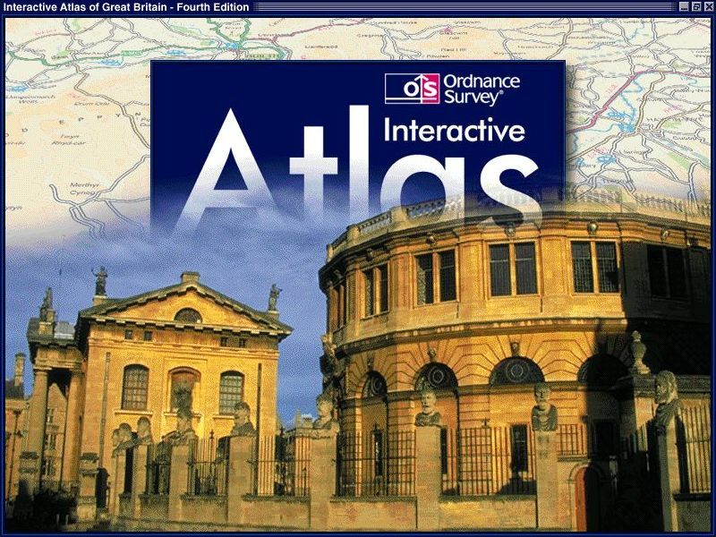 The Ordnance Survey Interactive Atlas of Great Britain: Fourth Edition (included game) (Windows) screenshot: The title screen is built up in stages, this is stage two