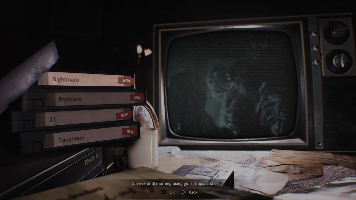 Resident Evil 7: Biohazard - Banned Footage: Vol.1 (PlayStation 4) screenshot: Nightmare: Banned Footage select screen