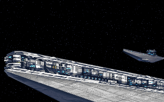 Star Wars: X-Wing (DOS) screenshot: Imperial ships from intro