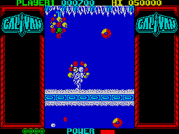 Galivan (ZX Spectrum) screenshot: Colorful waterworld