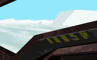 Metaltech: EarthSiege (DOS) screenshot: Big window on snow field