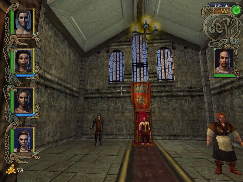 Might and Magic IX (Windows) screenshot: Throne room in Guberland