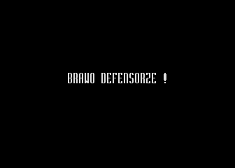 Defensor (Atari 8-bit) screenshot: Level accomplished