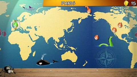 Bunny Dodge (PSP) screenshot: World map with the different locations