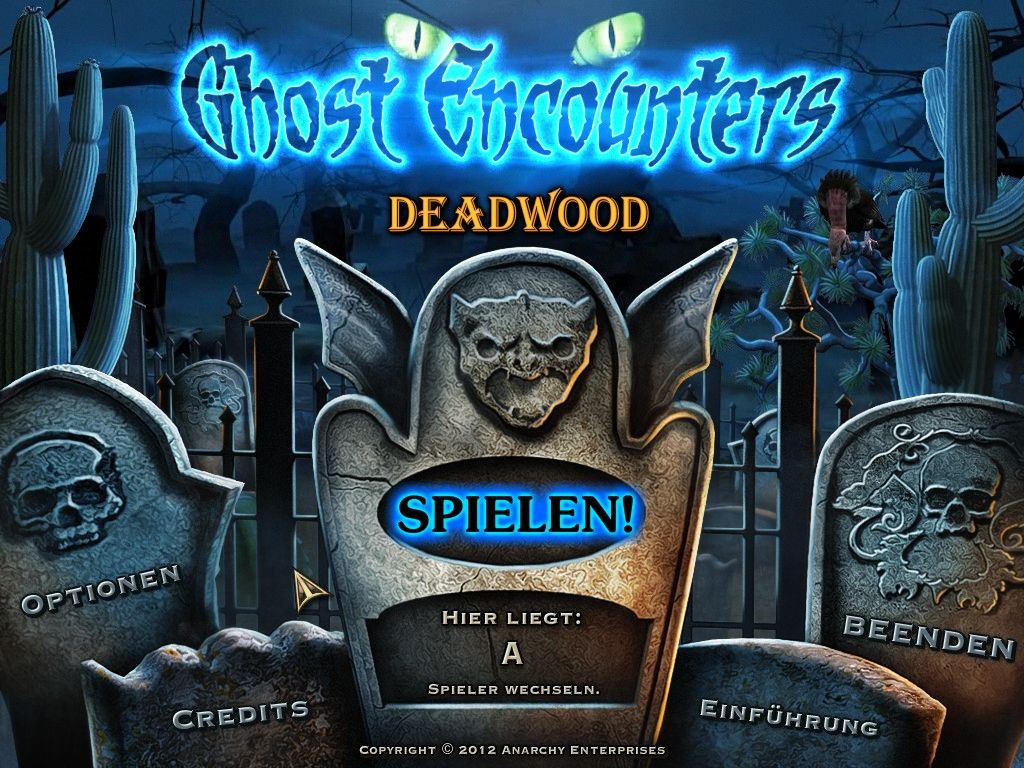 Ghost Encounters: Deadwood (Windows) screenshot: Menue
