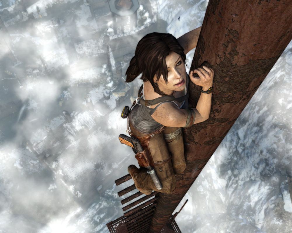 Tomb Raider (Windows) screenshot: And you thought THAT was high?..