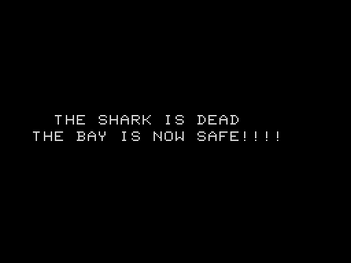 Terror at Selachii Bay (TRS-80) screenshot: Shark Killed