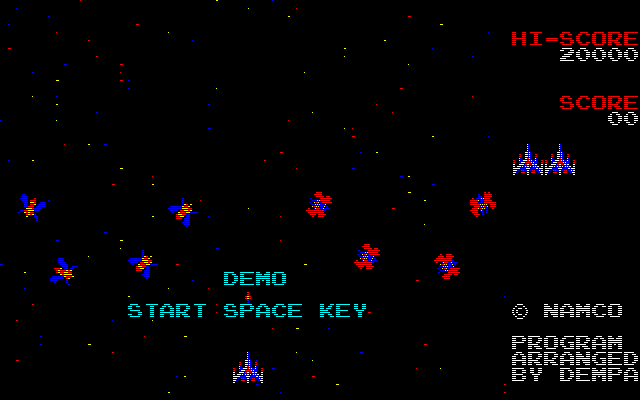 Galaga (PC-98) screenshot: Demo