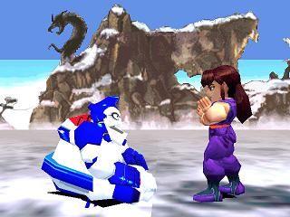 Flying Dragon (Nintendo 64) screenshot: Hello, strange robot!