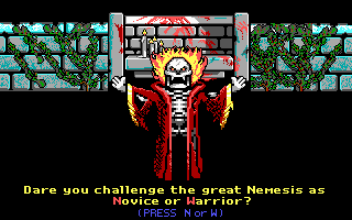 Terror of the Catacombs (DOS) screenshot: Change difficulty