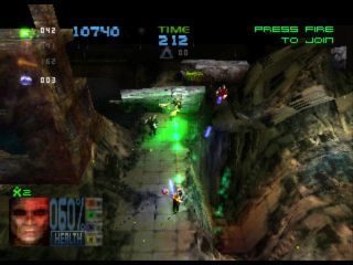 Expendable (PlayStation) screenshot: narrow passage
