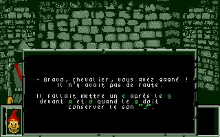 Le Labyrinthe d'Orthophus (Atari ST) screenshot: Choosing the correct response.