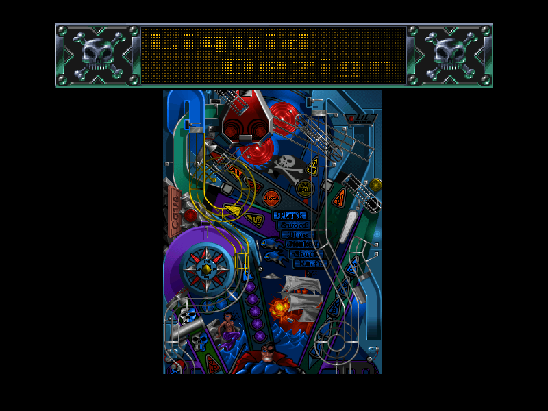 Slam Tilt (Amiga) screenshot: The Pirate Table (far)