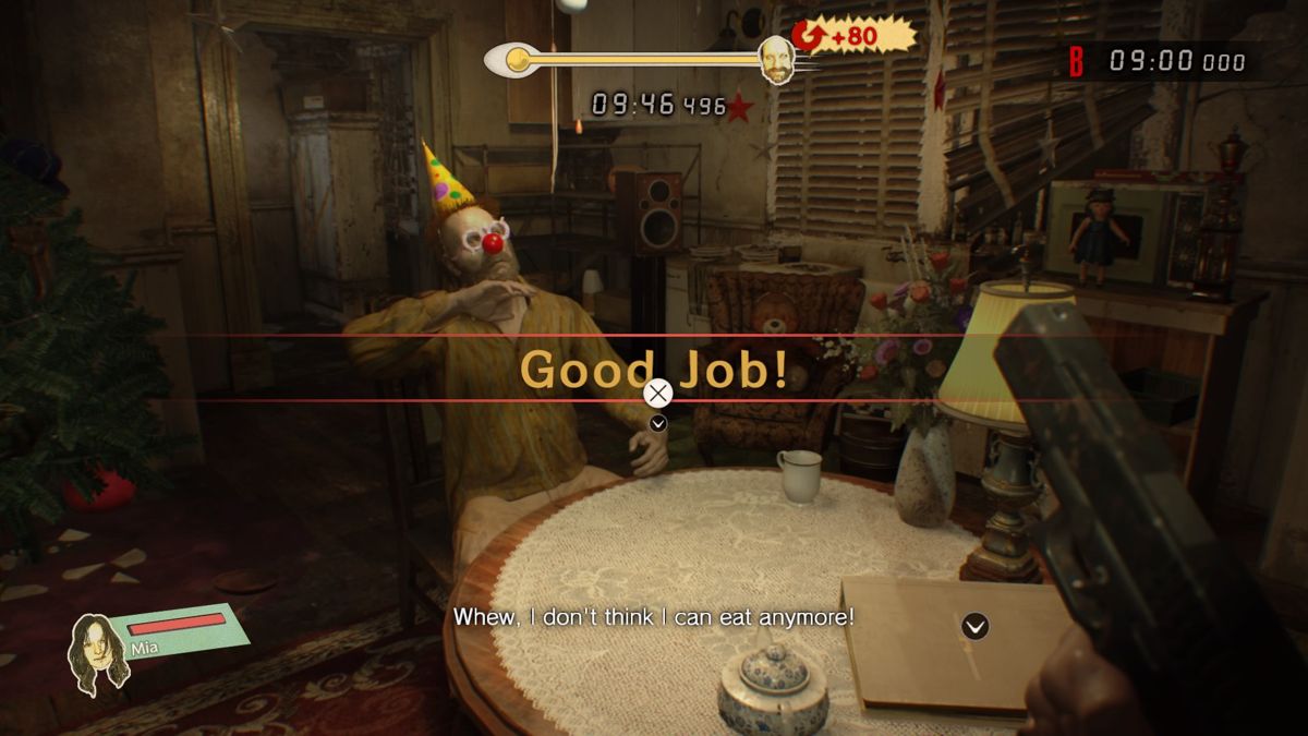 Resident Evil 7: Biohazard - Banned Footage: Vol.2 (PlayStation 4) screenshot: Jack's 55th Birthday: Stage cleared, Jack is stuffed