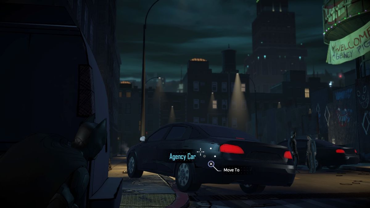 Batman: The Telltale Series - The Enemy Within: Episode Five - Same Stitch (PlayStation 4) screenshot: Sneaking past Waller's agents