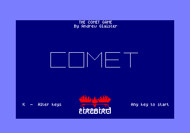 The Comet Game (Amstrad CPC) screenshot: Title screen