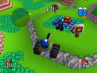 Team Buddies (PlayStation) screenshot: Tank - now, I have power!