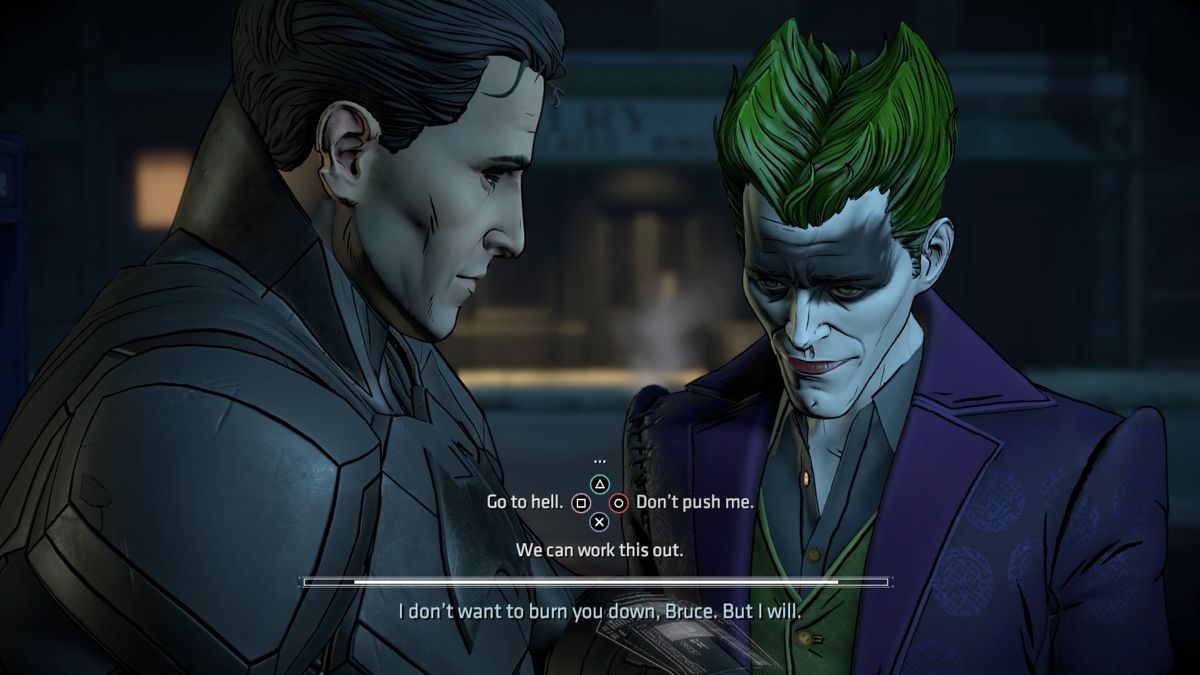 Batman: The Telltale Series - The Enemy Within: Episode Five - Same Stitch (PlayStation 4) screenshot: Waller is giving me an ultimatum