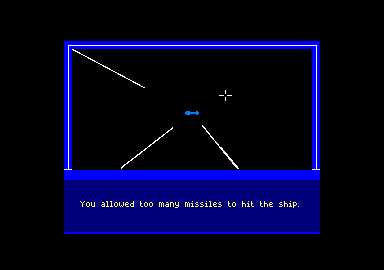 The Comet Game (Amstrad CPC) screenshot: We were hit too often.
