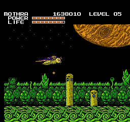 Godzilla: Monster of Monsters! (NES) screenshot: A Jungle on the Jupiter level