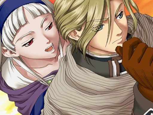 Genso Suiko Gaiden: Vol.1 - Harmonia no Kenshi (PlayStation) screenshot: Shella would like a bite