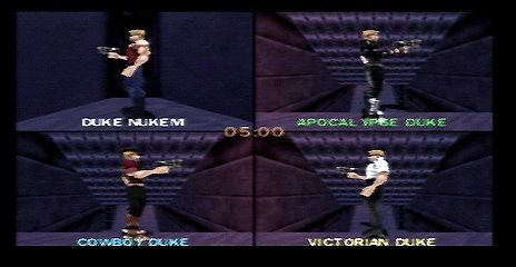 Duke Nukem: Zero Hour (Nintendo 64) screenshot: Multiplayer mode - choosing the characters