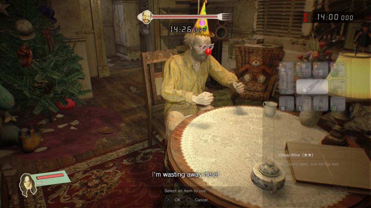 Resident Evil 7: Biohazard - Banned Footage: Vol.2 (PlayStation 4) screenshot: Jack's 55th Birthday: Jack is waiting with an empty belly