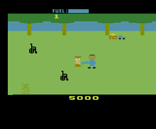 The Texas Chainsaw Massacre (Atari 2600) screenshot: "My family's always been in meat."