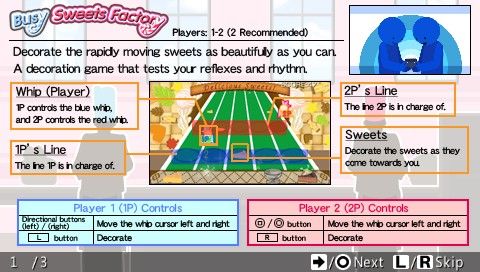 Busy Sweets Factory (PSP) screenshot: Instructions