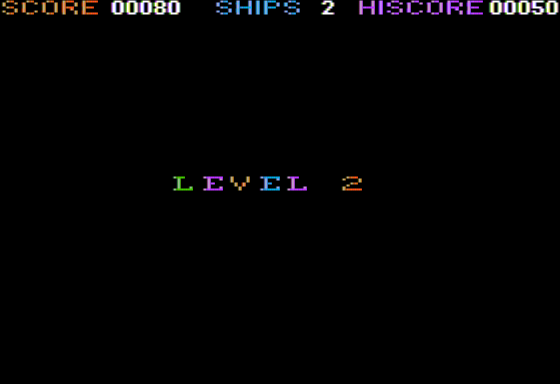 Android Wipe Out (Apple II) screenshot: Advancing to Level 2