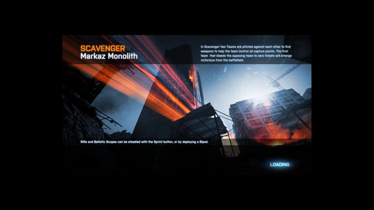 Battlefield 3: Aftermath (Windows) screenshot: Markaz Monolith map loading