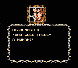Frankenstein: The Monster Returns (NES) screenshot: Ah, Blademaster, all right