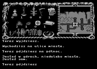 Inny Świat (Atari 8-bit) screenshot: Somewhere in the mountains