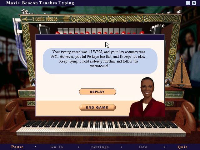 Screenshot of Mavis Beacon Teaches Typing: Version 8 (Windows